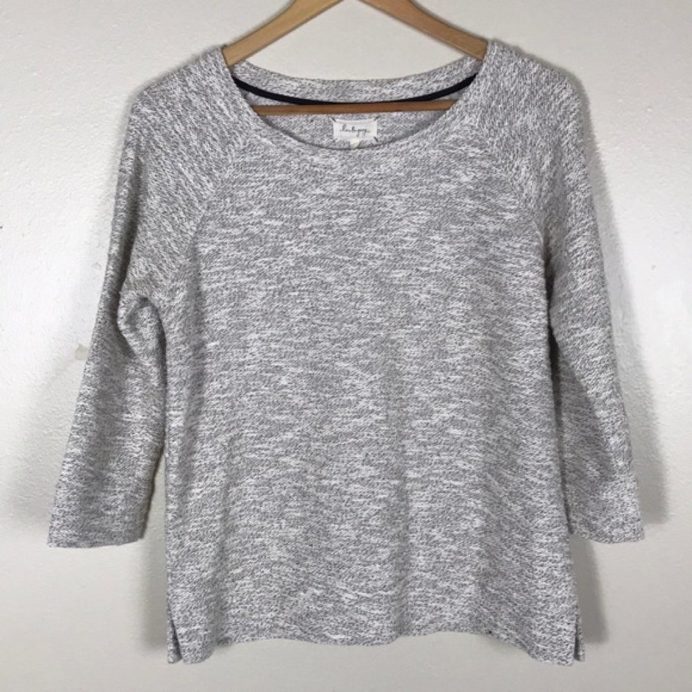 Lou & Grey Tweed Metallic Gold and Grey Sweater